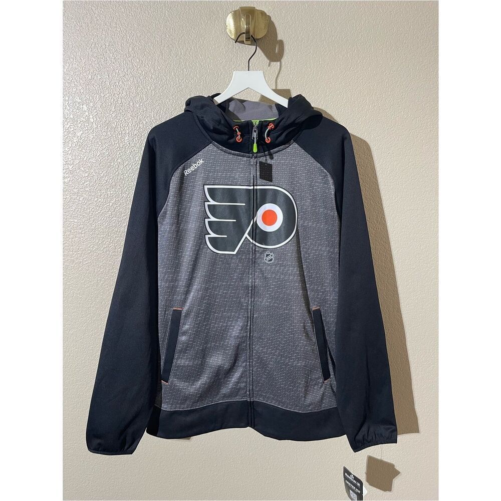 Reebok Center Ice Gray and Philadelphia Flyers  Neon Green NHL Pullover